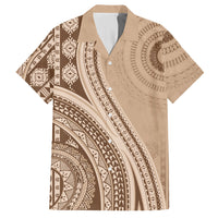 Bula Fiji Vintage Tapa Hawaiian Shirt Kaivity Masi Wave Motifs - Mocha