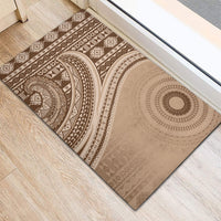 Bula Fiji Vintage Tapa Rubber Doormat Kaivity Masi Wave Motifs - Mocha