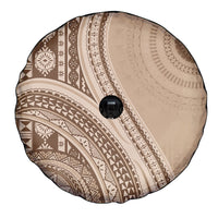 Bula Fiji Vintage Tapa Spare Tire Cover Kaivity Masi Wave Motifs - Mocha LT7 - Polynesian Pride