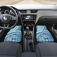 Bula Fiji Vintage Tapa Car Mats Kaivity Masi Wave Motifs - Turquoise LT7 Set 2pcs - Front Turquoise - Polynesian Pride