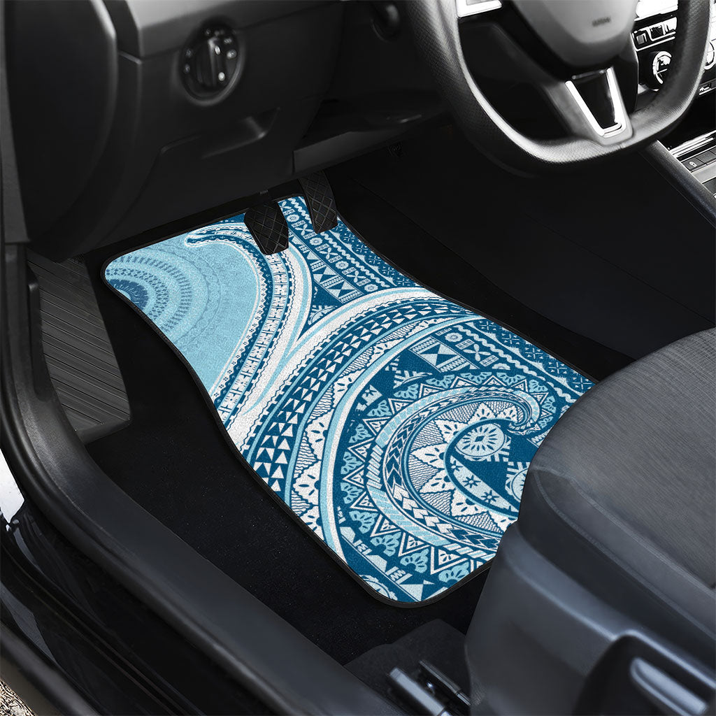 Bula Fiji Vintage Tapa Car Mats Kaivity Masi Wave Motifs - Turquoise LT7 - Polynesian Pride