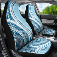 Bula Fiji Vintage Tapa Car Seat Cover Kaivity Masi Wave Motifs - Turquoise LT7 - Polynesian Pride