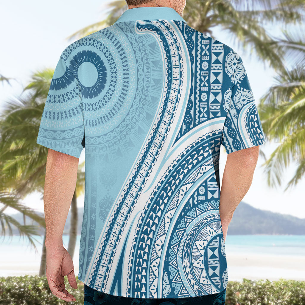 Bula Fiji Vintage Tapa Hawaiian Shirt Kaivity Masi Wave Motifs - Turquoise