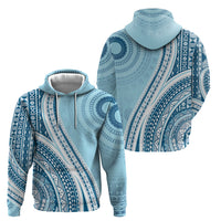 Bula Fiji Vintage Tapa Hoodie Kaivity Masi Wave Motifs - Turquoise