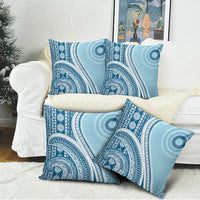 Bula Fiji Vintage Tapa Pillow Cover Kaivity Masi Wave Motifs - Turquoise
