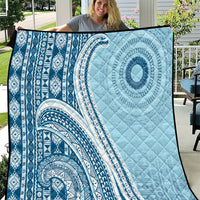 Bula Fiji Vintage Tapa Quilt Kaivity Masi Wave Motifs - Turquoise LT7 Turquoise - Polynesian Pride