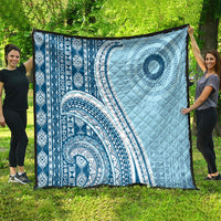 Bula Fiji Vintage Tapa Quilt Kaivity Masi Wave Motifs - Turquoise LT7 - Polynesian Pride