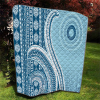 Bula Fiji Vintage Tapa Quilt Kaivity Masi Wave Motifs - Turquoise LT7 - Polynesian Pride