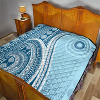 Bula Fiji Vintage Tapa Quilt Kaivity Masi Wave Motifs - Turquoise LT7 - Polynesian Pride