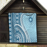 Bula Fiji Vintage Tapa Quilt Kaivity Masi Wave Motifs - Turquoise LT7 - Polynesian Pride