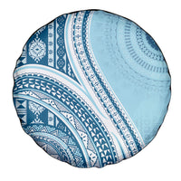 Bula Fiji Vintage Tapa Spare Tire Cover Kaivity Masi Wave Motifs - Turquoise LT7 - Polynesian Pride