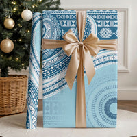 Bula Fiji Vintage Tapa Wrapping Paper Kaivity Masi Wave Motifs - Turquoise