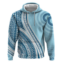 Bula Fiji Vintage Tapa Zip Hoodie Kaivity Masi Wave Motifs - Turquoise LT7 Pullover Hoodie Turquoise - Polynesian Pride