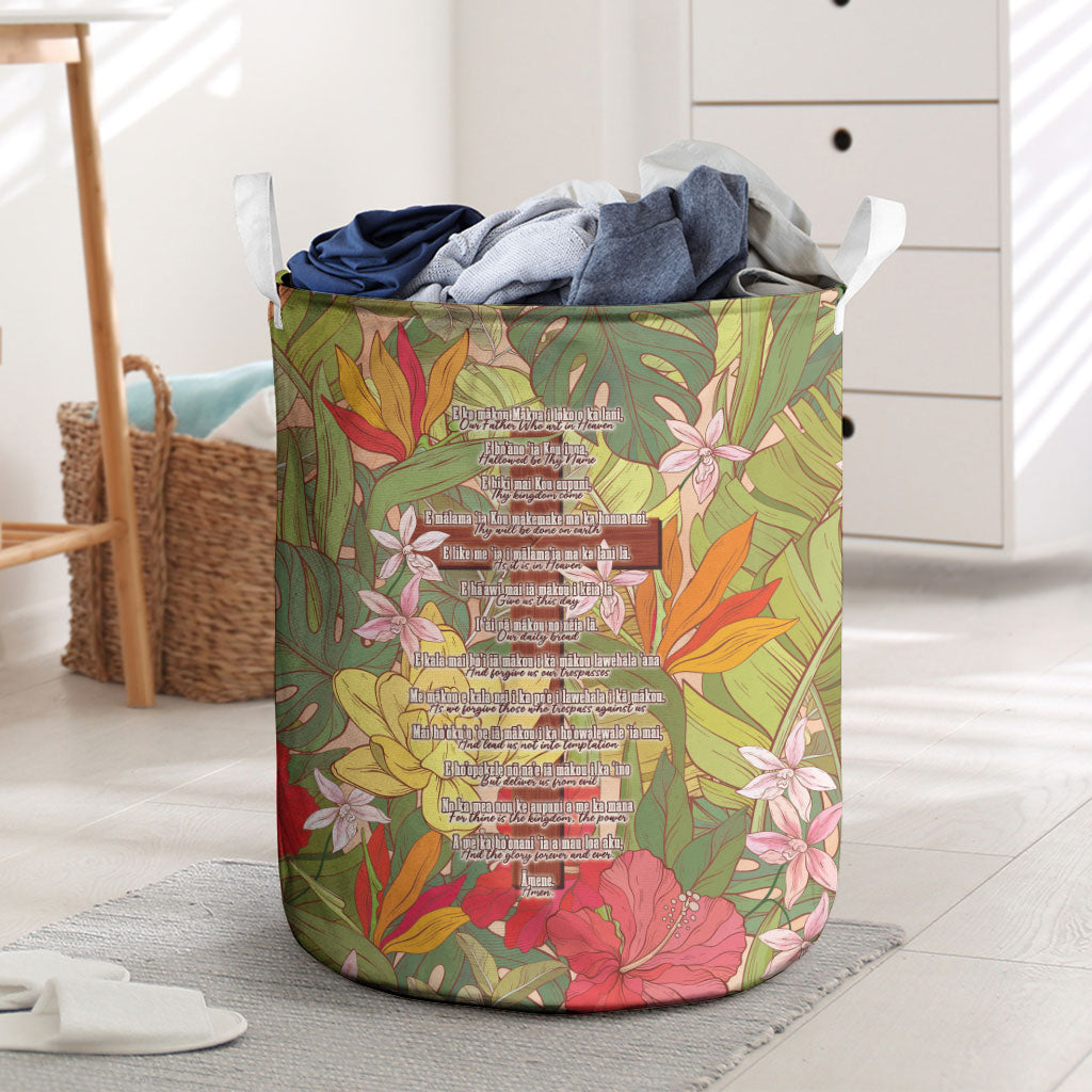 Mahalo Hawaii - Ka Pule a ka Haku Laundry Basket Tropical Flowers LT7 Coral Pink - Polynesian Pride