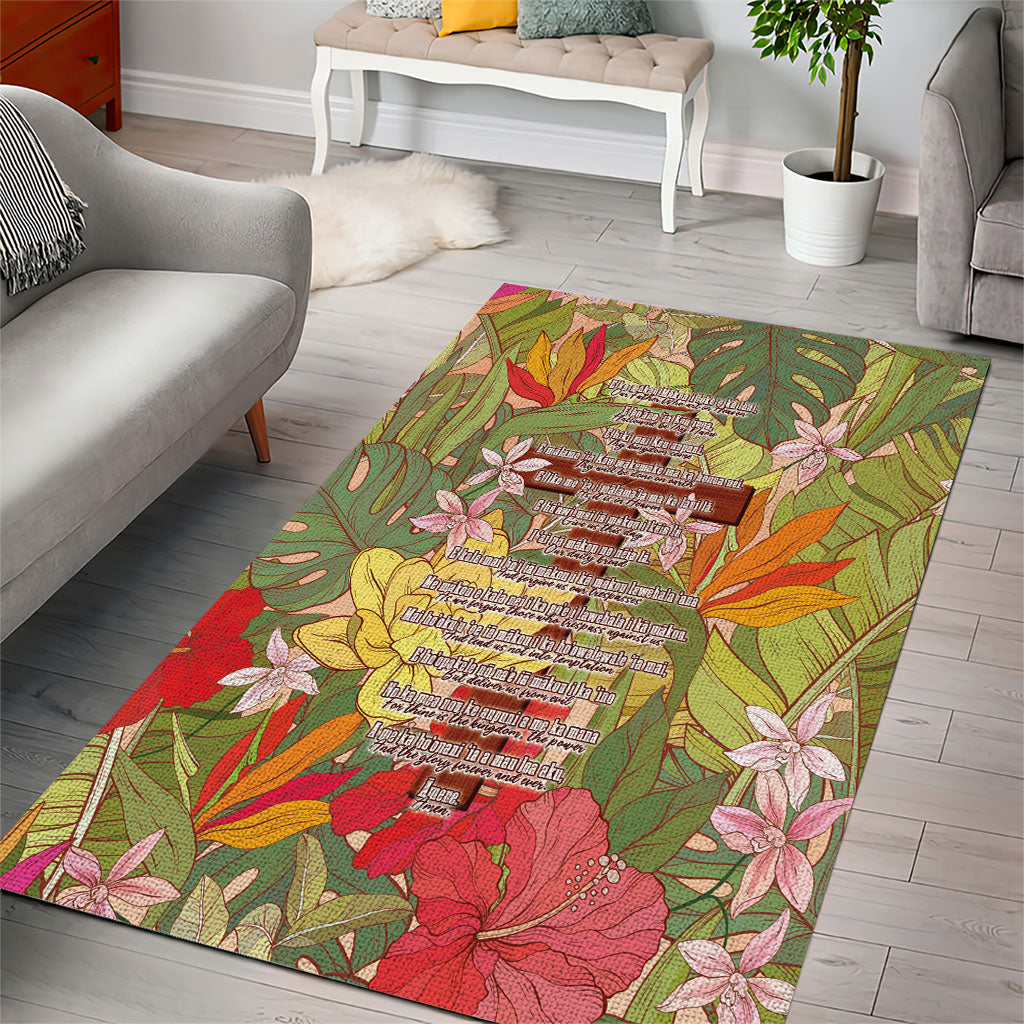 Mahalo Hawaii - Ka Pule a ka Haku Area Rug Tropical Flowers LT7 - Polynesian Pride