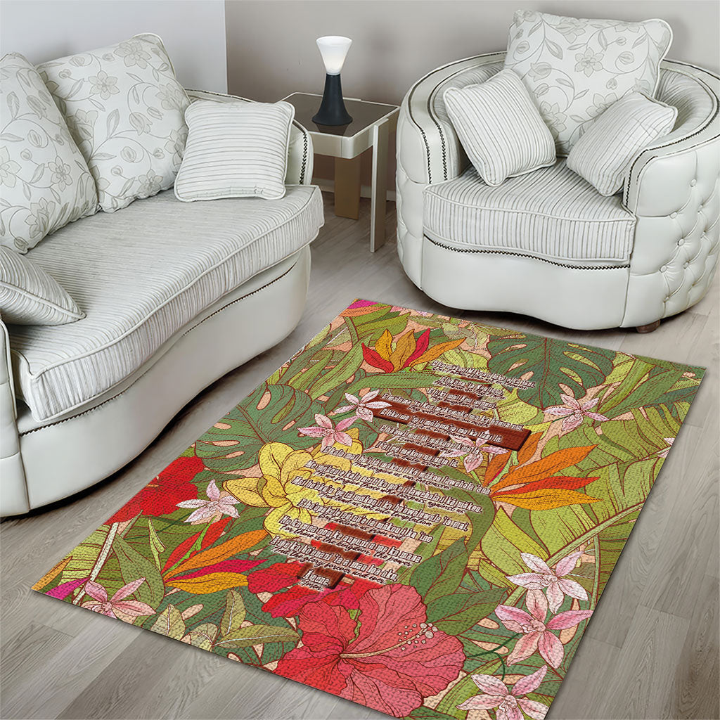 Mahalo Hawaii - Ka Pule a ka Haku Area Rug Tropical Flowers LT7 - Polynesian Pride
