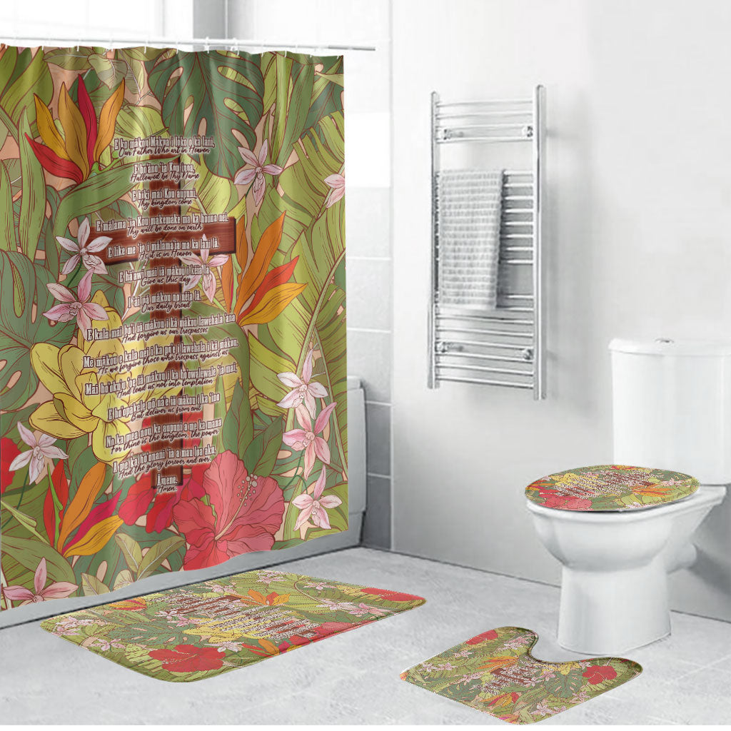 Mahalo Hawaii - Ka Pule a ka Haku Bathroom Set Tropical Flowers LT7 Bathroom Set (4 pcs) Coral Pink - Polynesian Pride