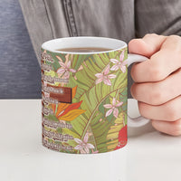 Mahalo Hawaii - Ka Pule a ka Haku Ceramic Mug Tropical Flowers LT7 - Polynesian Pride