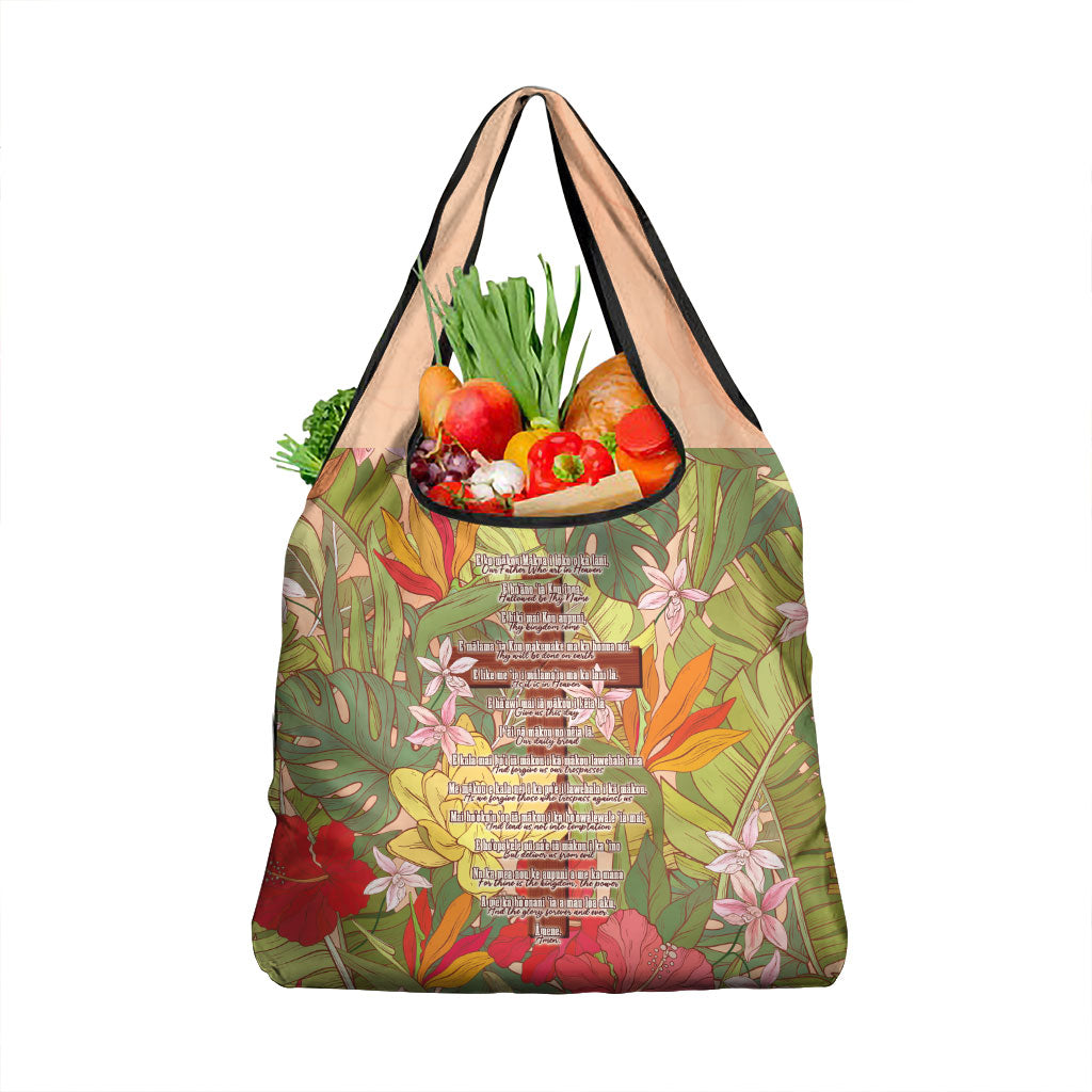 Mahalo Hawaii - ⁠Ka Pule a ka Haku Grocery Bag Tropical Flowers