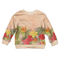 Mahalo Hawaii - Ka Pule a ka Haku Kid Ugly Christmas Sweater Tropical Flowers LT7 Kid Coral Pink - Polynesian Pride