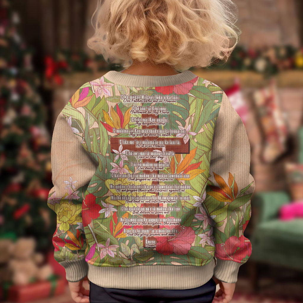 Mahalo Hawaii - Ka Pule a ka Haku Kid Ugly Christmas Sweater Tropical Flowers LT7 - Polynesian Pride