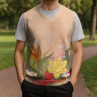 Mahalo Hawaii - Ka Pule a ka Haku Christmas Knitted V-Neck Vest Tropical Flowers LT7 - Polynesian Pride