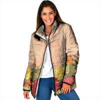 Mahalo Hawaii - Ka Pule a ka Haku Padded Jacket Tropical Flowers LT7 Women Coral Pink - Polynesian Pride