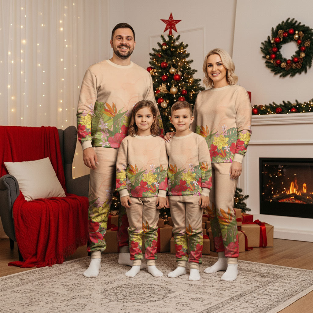 Mahalo Hawaii - Ka Pule a ka Haku Christmas Pajama Set Tropical Flowers LT7 - Polynesian Pride