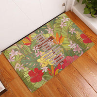 Mahalo Hawaii - Ka Pule a ka Haku Rubber Doormat Tropical Flowers LT7 - Polynesian Pride