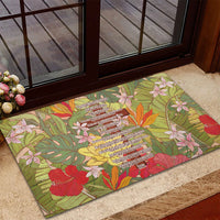 Mahalo Hawaii - Ka Pule a ka Haku Rubber Doormat Tropical Flowers LT7 - Polynesian Pride