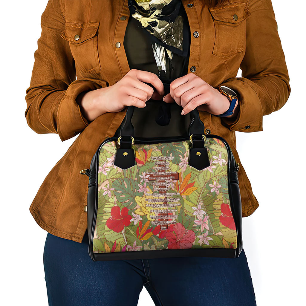 Mahalo Hawaii - Ka Pule a ka Haku Shoulder Handbag Tropical Flowers LT7 - Polynesian Pride