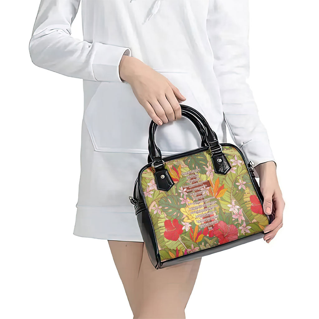 Mahalo Hawaii - Ka Pule a ka Haku Shoulder Handbag Tropical Flowers LT7 - Polynesian Pride