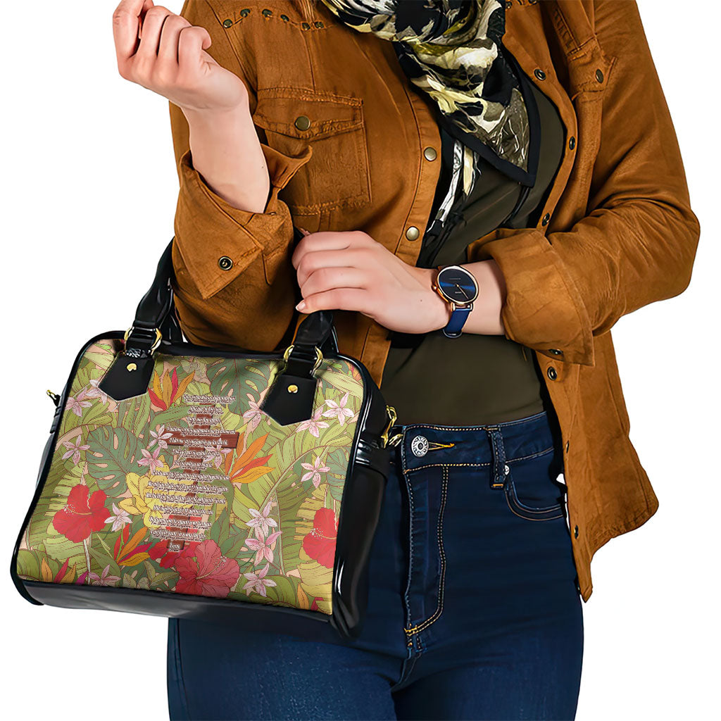 Mahalo Hawaii - Ka Pule a ka Haku Shoulder Handbag Tropical Flowers LT7 - Polynesian Pride