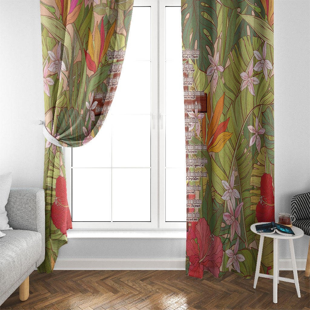 Mahalo Hawaii - Ka Pule a ka Haku Window Curtain Tropical Flowers LT7 - Polynesian Pride