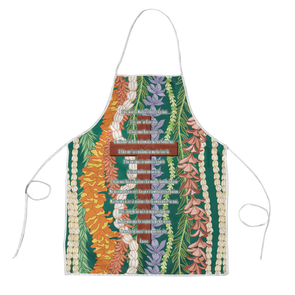 Mahalo Hawaii - Ka Pule a ka Haku Apron Mixed Lei LT7 Sage Green - Polynesian Pride