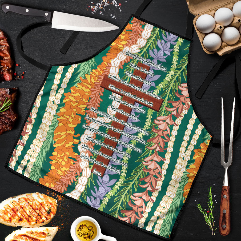 Mahalo Hawaii - Ka Pule a ka Haku Apron Mixed Lei LT7 Sage Green - Polynesian Pride