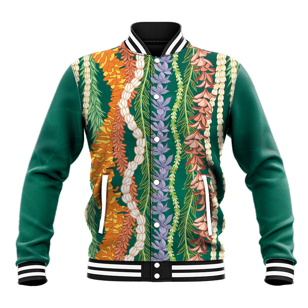 Mahalo Hawaii - ⁠Ka Pule a ka Haku Baseball Jacket Mixed Lei