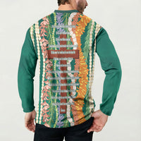 Mahalo Hawaii - Ka Pule a ka Haku Button Sweatshirt Mixed Lei LT7 - Polynesian Pride