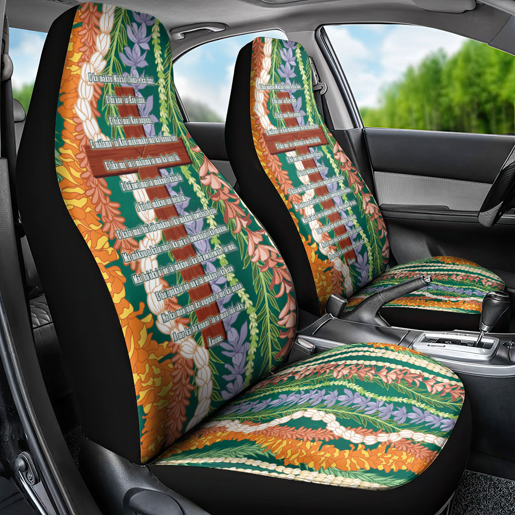 Mahalo Hawaii - Ka Pule a ka Haku Car Seat Cover Mixed Lei LT7 - Polynesian Pride