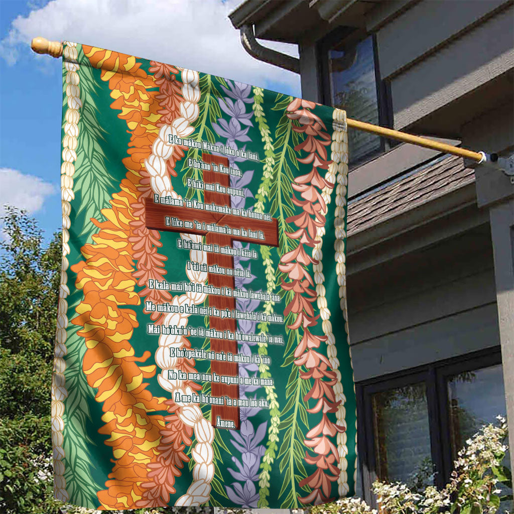 Mahalo Hawaii - Ka Pule a ka Haku Garden Flag Mixed Lei LT7 - Polynesian Pride