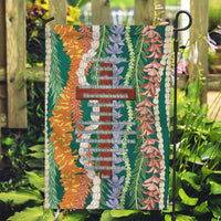 Mahalo Hawaii - Ka Pule a ka Haku Garden Flag Mixed Lei LT7 Garden Flag Sage Green - Polynesian Pride