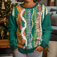 Mahalo Hawaii - Ka Pule a ka Haku Kid Ugly Christmas Sweater Mixed Lei LT7 - Polynesian Pride
