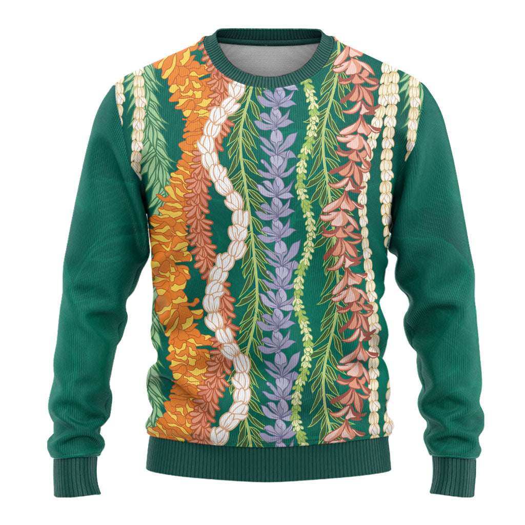 Mahalo Hawaii - Ka Pule a ka Haku Ugly Christmas Sweater Mixed Lei LT7 - Polynesian Pride