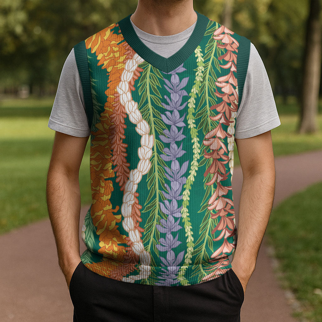 Mahalo Hawaii - Ka Pule a ka Haku Christmas Knitted V-Neck Vest Mixed Lei LT7 - Polynesian Pride
