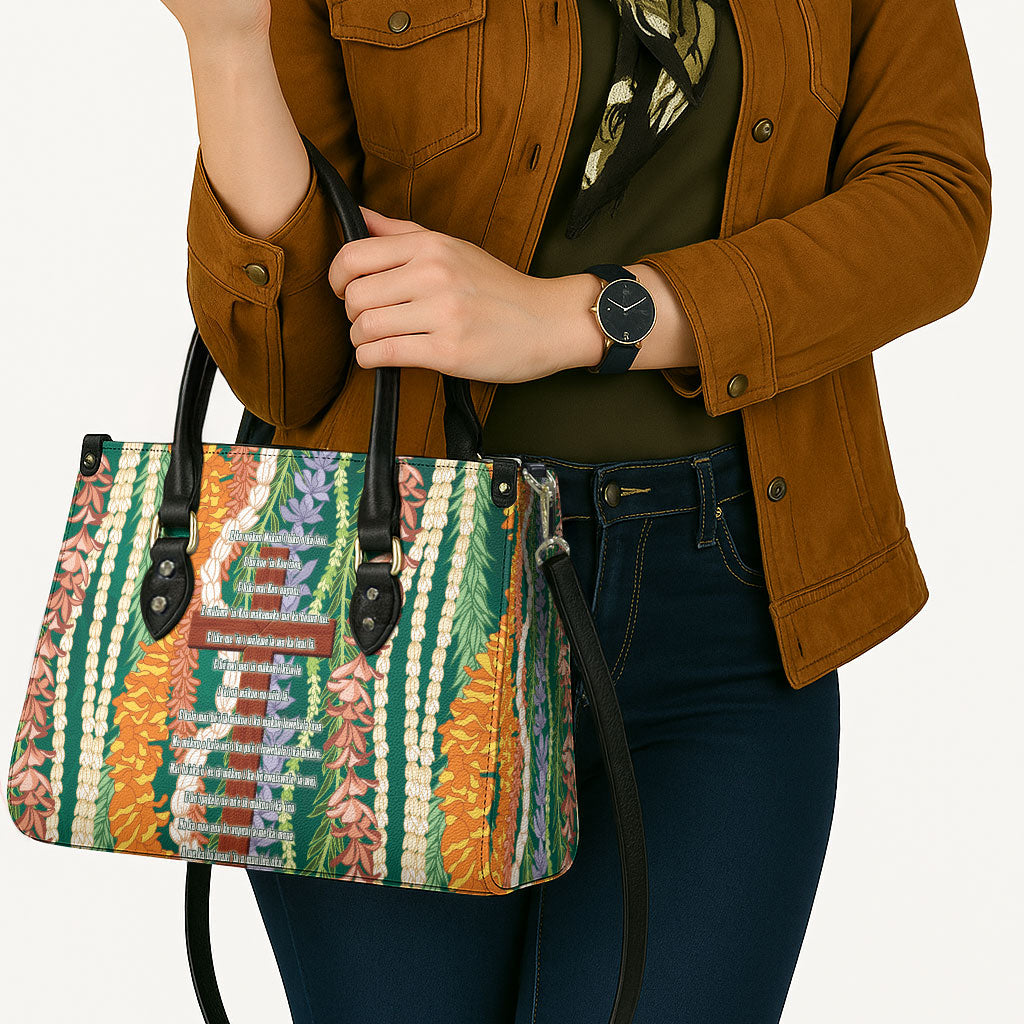 Mahalo Hawaii - Ka Pule a ka Haku Leather Bag Mixed Lei LT7 - Polynesian Pride