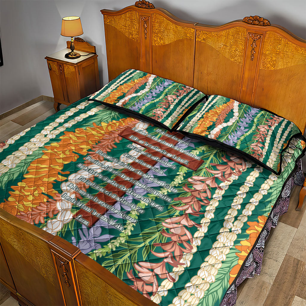 Mahalo Hawaii - Ka Pule a ka Haku Quilt Bed Set Mixed Lei LT7 - Polynesian Pride