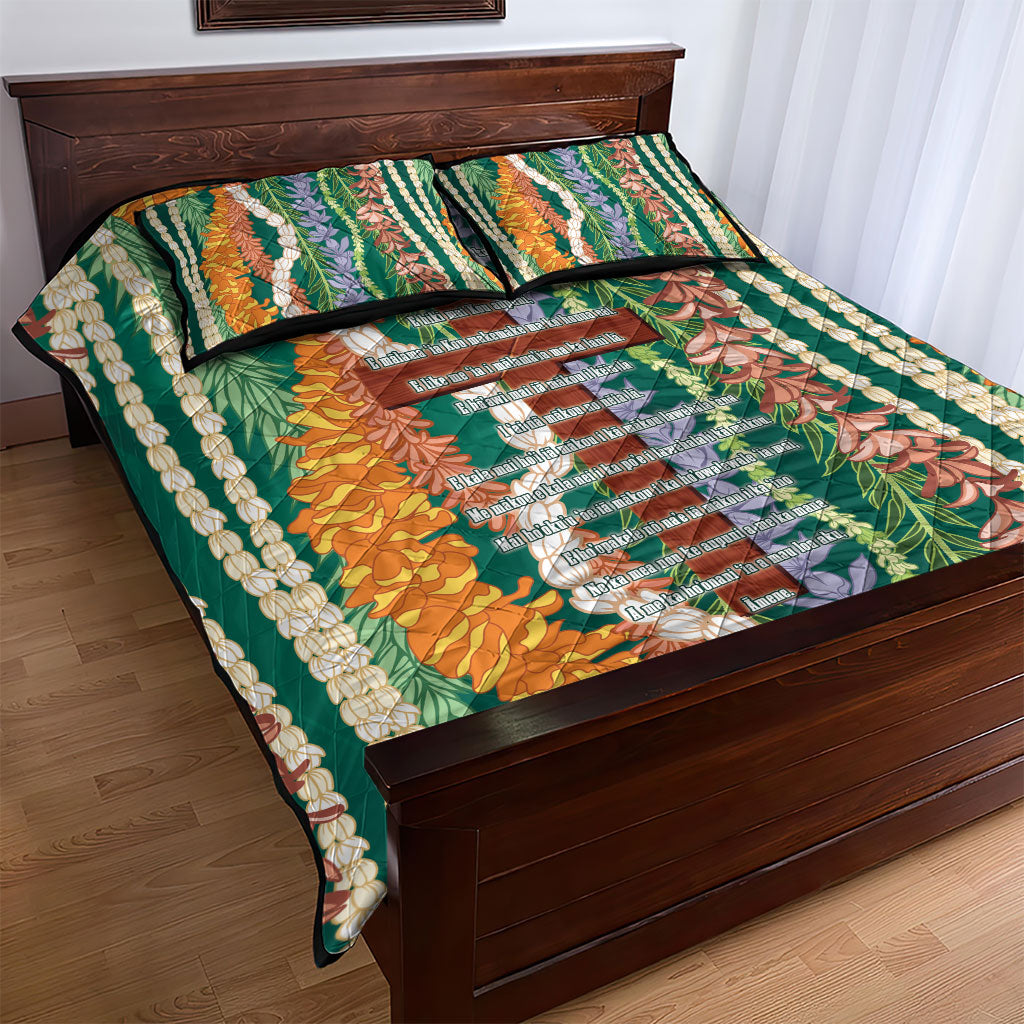 Mahalo Hawaii - Ka Pule a ka Haku Quilt Bed Set Mixed Lei LT7 - Polynesian Pride