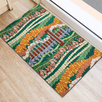 Mahalo Hawaii - Ka Pule a ka Haku Rubber Doormat Mixed Lei LT7 - Polynesian Pride