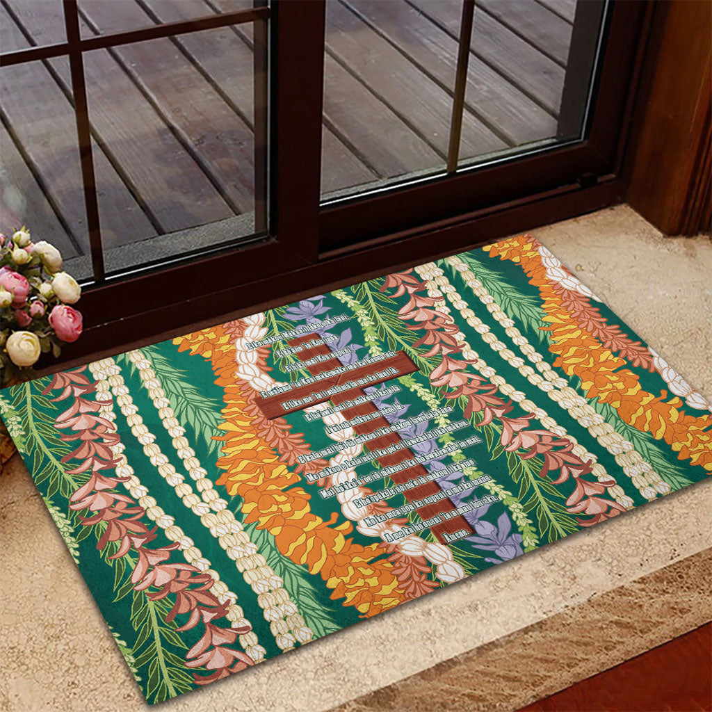 Mahalo Hawaii - Ka Pule a ka Haku Rubber Doormat Mixed Lei LT7 - Polynesian Pride