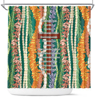 Mahalo Hawaii - Ka Pule a ka Haku Shower Curtain Mixed Lei LT7 Sage Green - Polynesian Pride